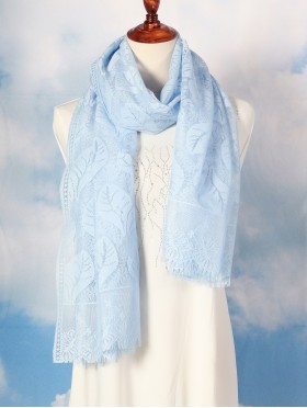 Leaves Cut-Out Lace Design Scarf 